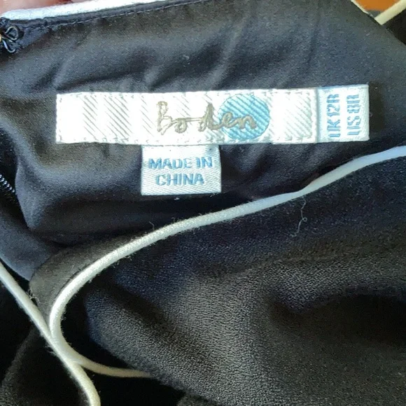 Boden Black and White Piped Stripe Kelly Dress - Picture 7 of 8